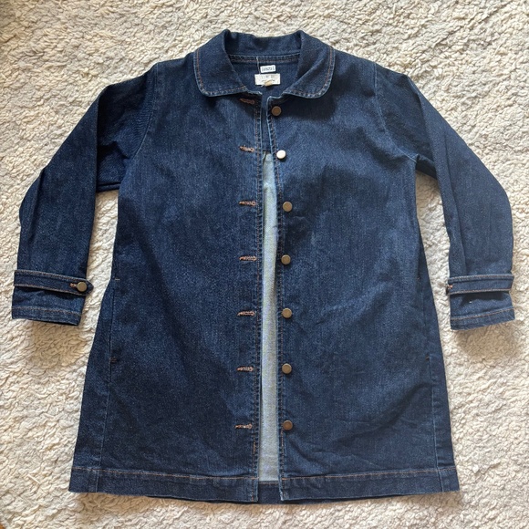 The Simple Folk Denim Jacket Coat Girl Peter Pan Collar Size 7-8